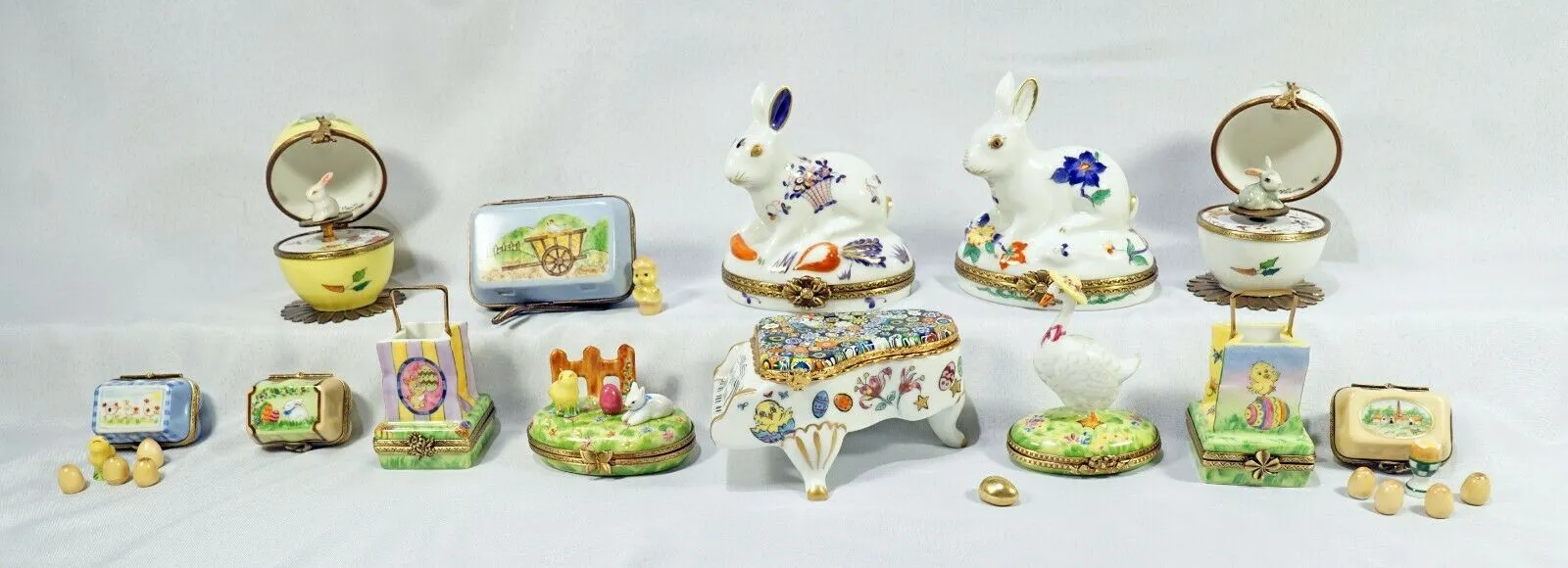 Easter themed Limoges porcelain collectible boxes